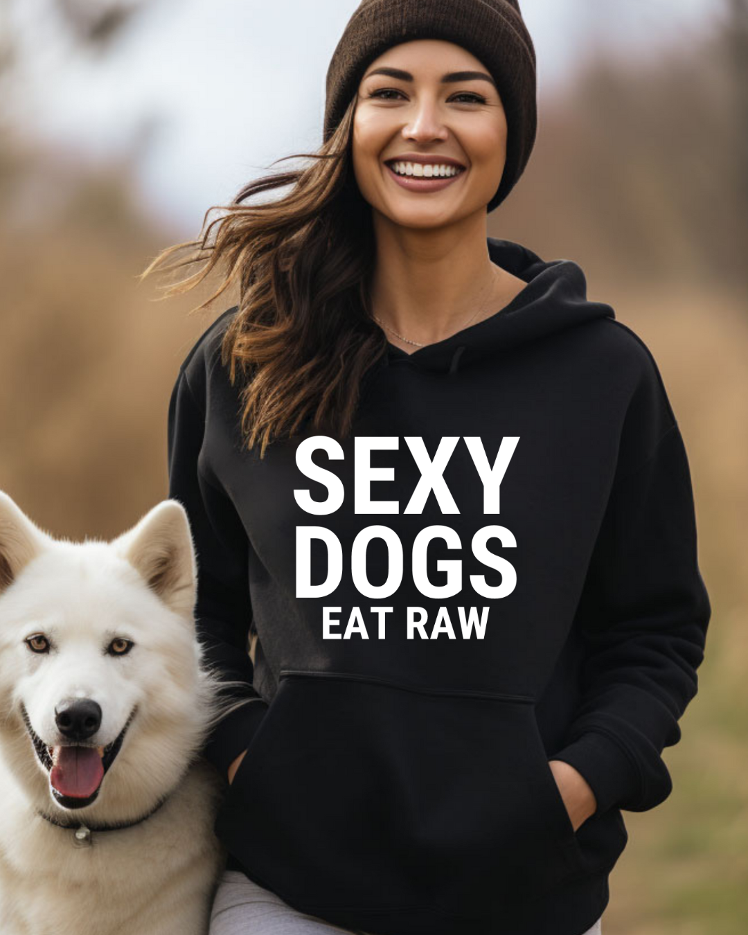 Sexy Dogs Eat Raw Premium Hoodie